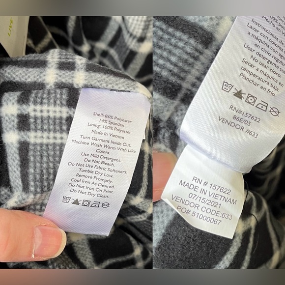 Eddie Bauer Wm’s Plaid Fleece Lined Cargo Pants in Black NWT Sz 10 - Picture 13 of 16